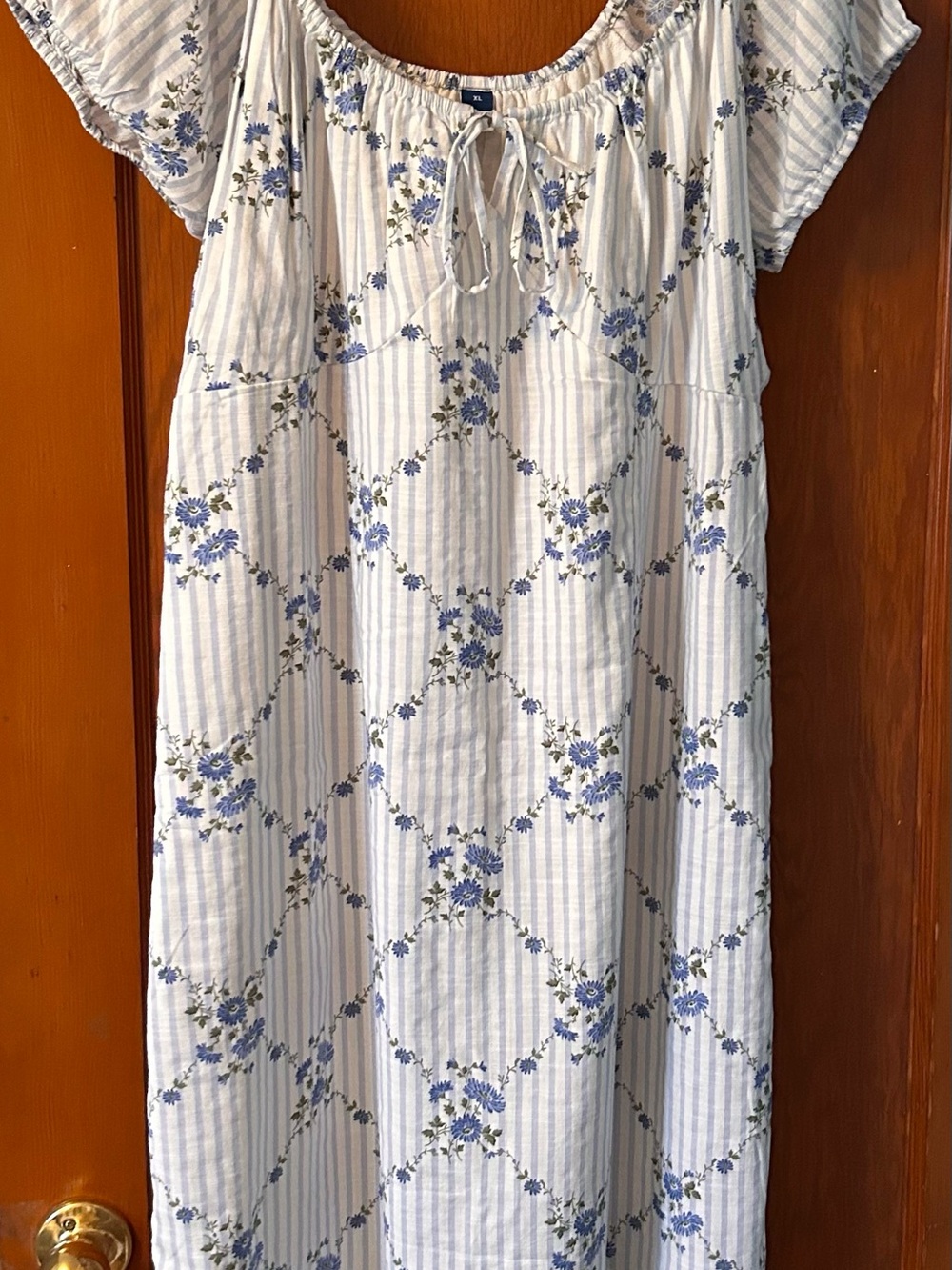 Old Navy White and Light Blue Floral Maxi Dress